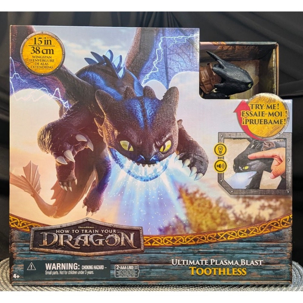 How to Train Your Dragon ULTIMATE PLASMA BLAST TOOTHLESS Lights and Sound Figure